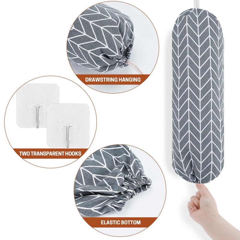 SWISSELITE 2Pcs Plastic Bag Holder, Reusable Plastic Bag Organizer Wall Mount, Large Grocery Bag Storage Dispenser, 22x9 IN - Image 3